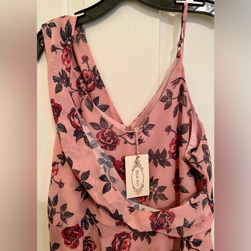 Mia Joy Colette Dress maxi rose floral NWTs ashes of roses 💐 Sz Large JOYFOLIE - Picture 1 of 11